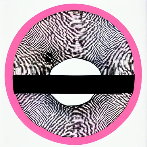 Image similar to a risograph of a black hole