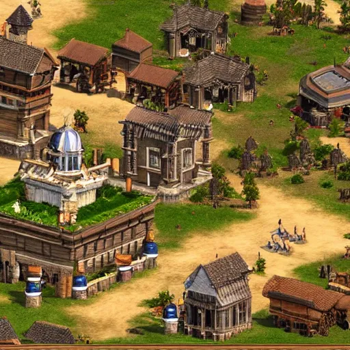 Prompt: age of empires ii town square