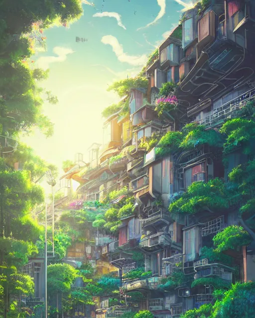 Image similar to detailed photo of solarpunk house, 8 k, by studio ghibli, alena aenami, trending on deviantart, hyper detailed, beautiful lighting, epic environment