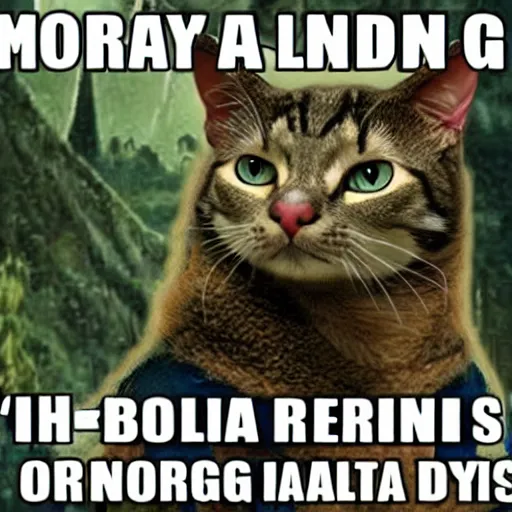 Prompt: lord of the rings boromir as a cat