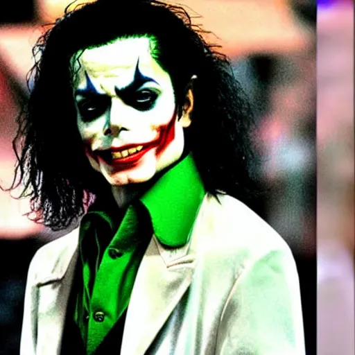 Image similar to awe inspiring Michael Jackson as The Joker 8k hdr