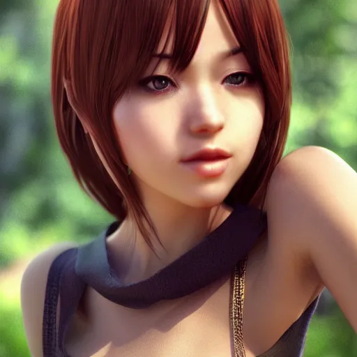 Prompt: a beautiful portrait of a character in a scenic environment, Pixiv 3DCG, Daz Studio