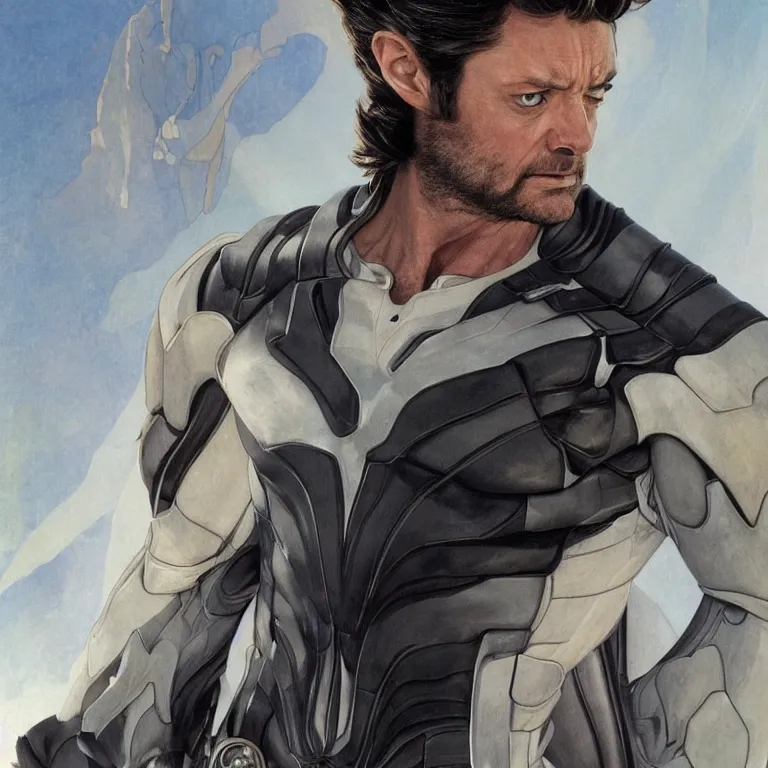 Image similar to Karl Urban as Wolverine, highly detailed, digital painting, artstation, concept art, smooth, sharp focus, illustration, ArtStation, art by artgerm and greg rutkowski and alphonse mucha and J. C. Leyendecker and Edmund Blair Leighton and Katsuhiro Otomo and Geof Darrow and Phil hale and Ashley wood and Ilya repin and Charlie Bowater