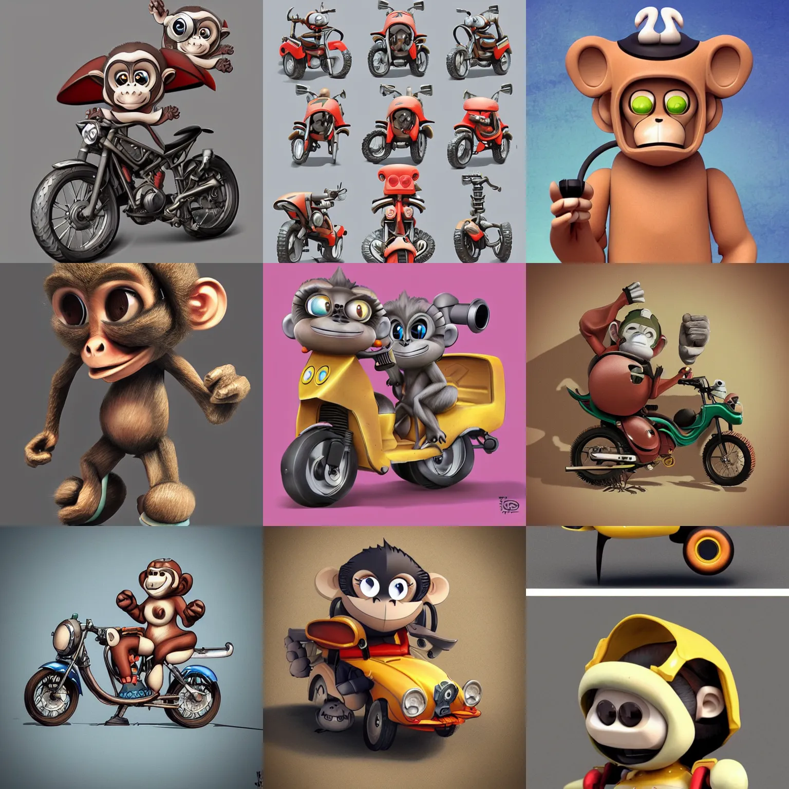 Prompt: a cute monkey garage kit by mohamed chahin, artstation,