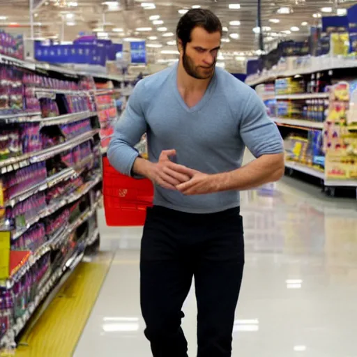 Image similar to henry cavill working at walmart