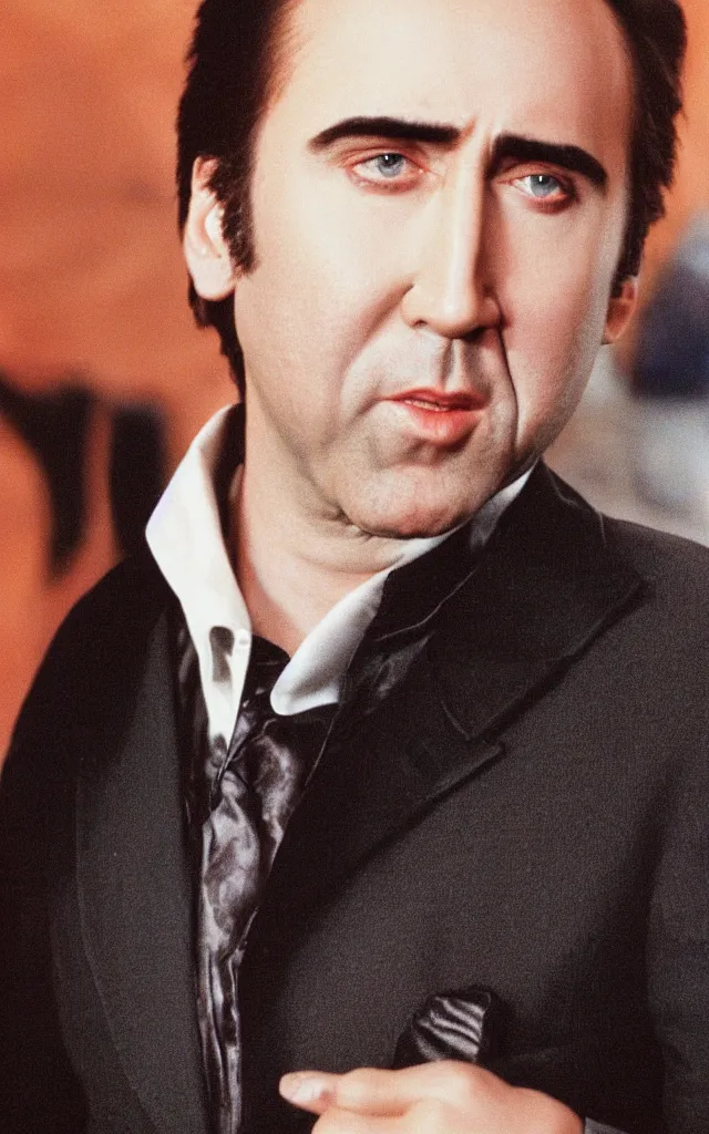 Prompt: full body photograph of nicolas cage in 1 9 9 9 young handsome thin face detail hd 8 k