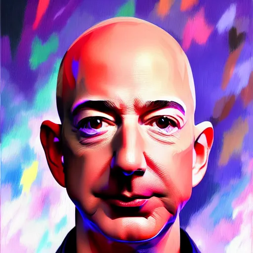 Prompt: portrait of Jeff Bezos, expressive pose, futuristic, highly detailed, digital painting, artstation, concept art, smooth, sharp focus, by Henri Matisse