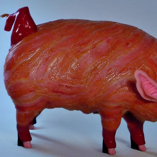 Image similar to pig made of bacon