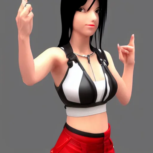 Prompt: Tifa Lockhart posing for selfie, 4k render