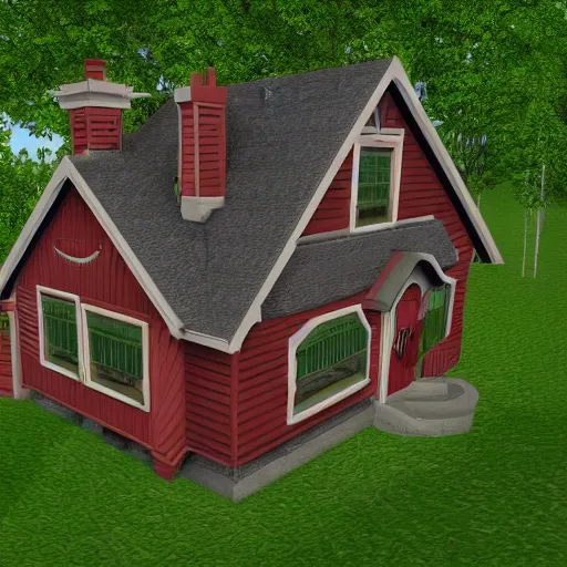 Image similar to A house, rendered in the flame engine