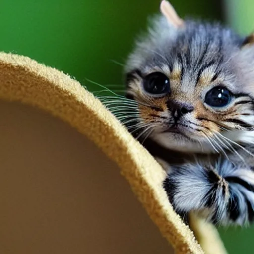 Image similar to photo of world ’ s smallest cat the size of a honeybee