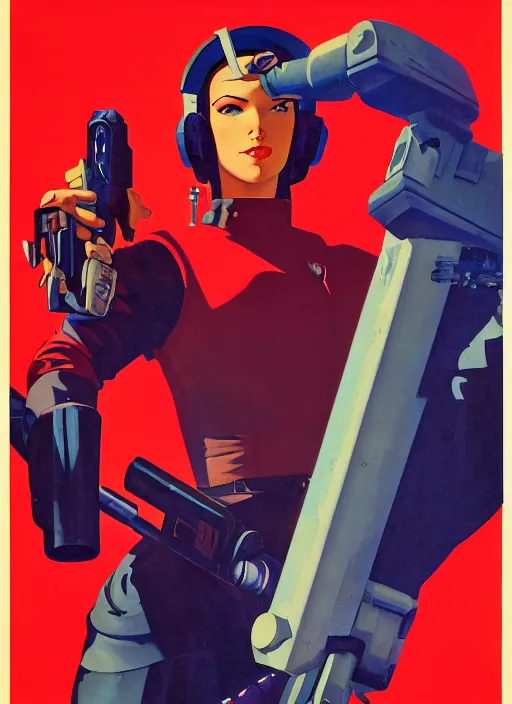 Prompt: soviet propaganda poster. cyberpunk assassin. portrait by jean giraud and anton otto fischer and john philip falter and will eisner and gil elvgren. realistic proportions. tf 2, overwatch.