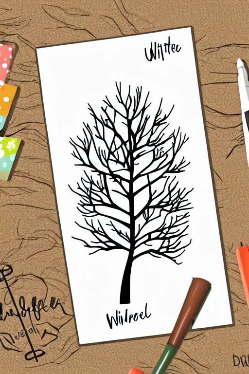 Image similar to doodle scandi winter tree, sticker - art, svg vector, adobe - illustrator