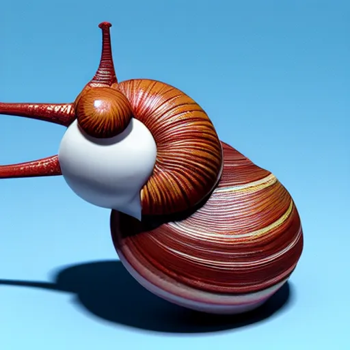 Image similar to a snail dressed up like a little Japanese boy, 8k Hyperreal, octane render