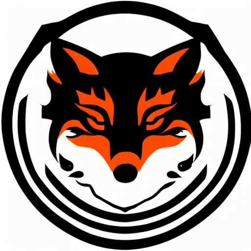 Image similar to a vector logo of a burning fox with flames style