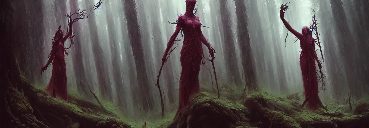 Image similar to Goddess of the forest, trending on Artstation, Greg Rutkowski, Wayne Barlowe