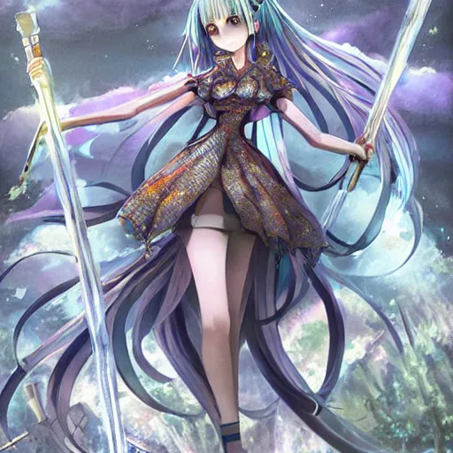 Image similar to “ anime, full body, cute, female, a slender pretty girl wielding a huge hammer, highly intricate detailed, light and shadow effects, intricate, highly detailed, digital painting, art station, concept art, smooth, sharp focus, illustration, advanced digital anime art, the most beautiful thing in the real world, so detailed that the ai drew it ”