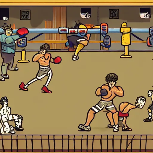 Prompt: punch club art style city concept art