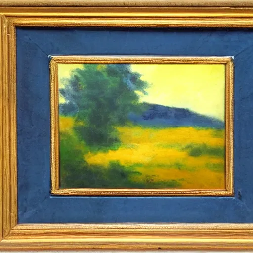 Prompt: tonalist landscape, prussian blue and hansa yellow