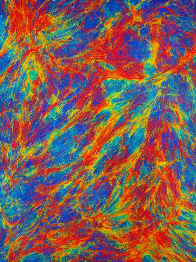 Image similar to abstract painting of quantum fluctuations in human consciousness