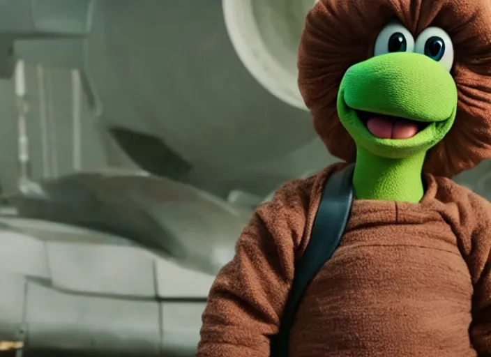 Image similar to film still of yoshi in the new sci - fi movie, 8 k