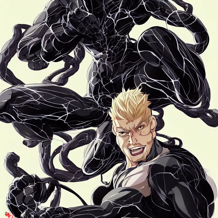 Image similar to portrait of eddie brock, anime fantasy illustration by tomoyuki yamasaki, kyoto studio, madhouse, ufotable, trending on artstation