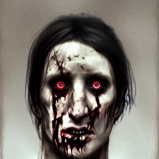 Prompt: young and handsome trent reznor as a zombie with shoulder length hair, 7 days to die zombie, realistic proportions, fine art, award winning, intricate, elegant, sharp focus, cinematic lighting, digital painting, 8 k concept art, art by brom, art by guweiz and z. w. gu, art by michael hussar, 8 k