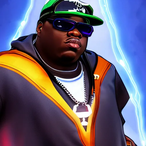 Prompt: biggie smalls as a overwatch hero, ingame, 4 k, clear focus, detailed,