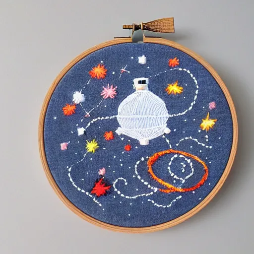 Image similar to Liminal space in outer space!!!!!!, (((embroidery)))