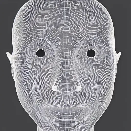 Prompt: a 3d human head made up of shiny holograms