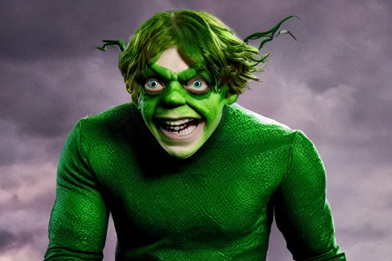 Image similar to Rupert Grint as The Green Goblin