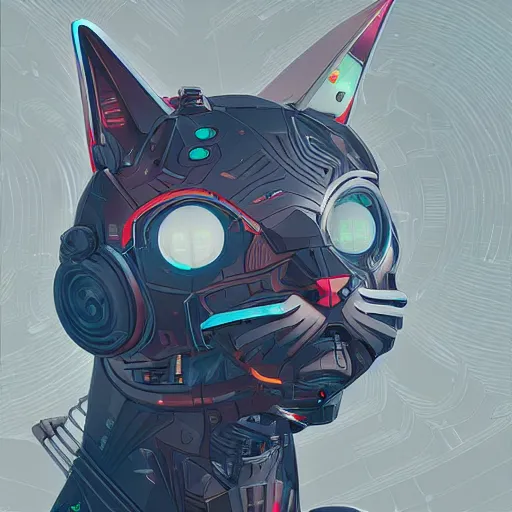 Image similar to A cyborg cat, realistic, sharp focus, 8k high definition, insanely detailed, intricate, elegant, art by James Gilleard