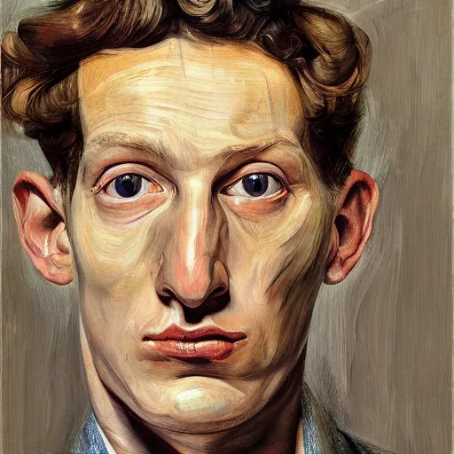 Image similar to high quality high detail painting by lucian freud, hd, portrait of student