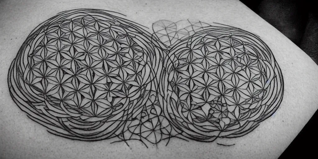 sacred geometry sunflower tattoo