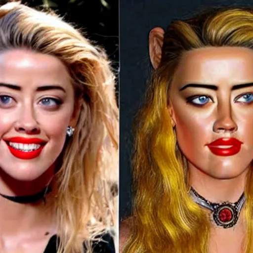 Image similar to gourd carved to look like the face of amber heard