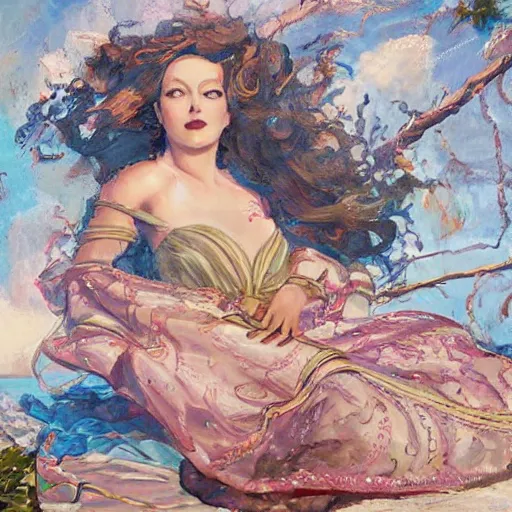 Image similar to portrait of Princess Merida, dreamy and ethereal, expressive pose, peaceful expression, elegant, highly detailed, digital painting, artstation, concept art, smooth, sharp focus, by gil elvgren