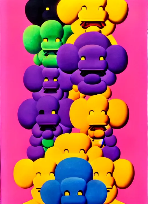 Prompt: flower men by shusei nagaoka, kaws, david rudnick, airbrush on canvas, pastell colours, cell shaded, 8 k