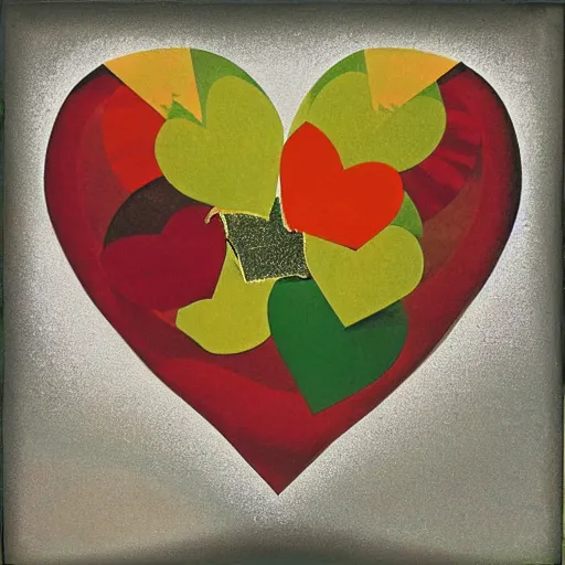 Prompt: Glass-Cast Heart, gilt-leaf winnower, by Igor Morski and Sonia Delaunay