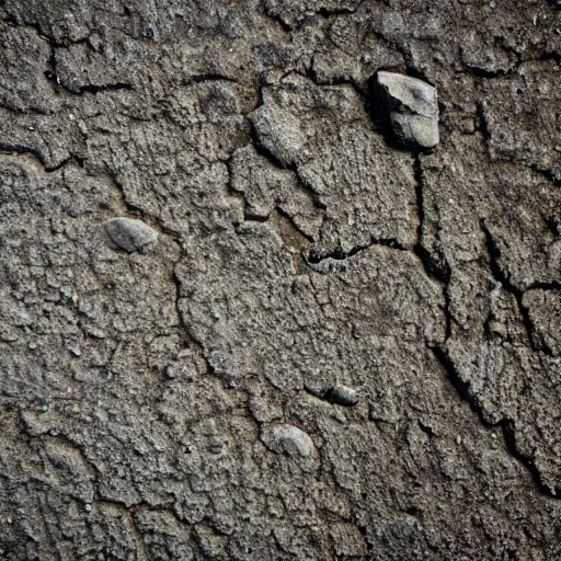 Prompt: topdown texture of an old abandoned road