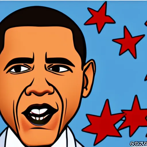 Image similar to obama in the style of goanimate