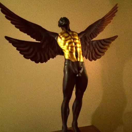 Image similar to Icarus dabbing right before his wings melt
