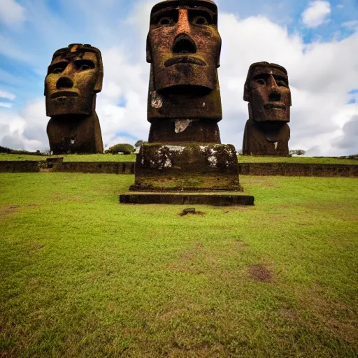 Image similar to moai statue , 8k , 4k , professional photography, award winning photo