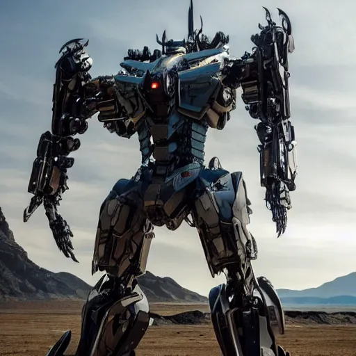 Prompt: cinematic still in westworld and pacific rim movie and real steel movie, slim full body stunning intricate mega mech by fujioka kenki, slim full body ornate intricate mega mech by mamoru nagano