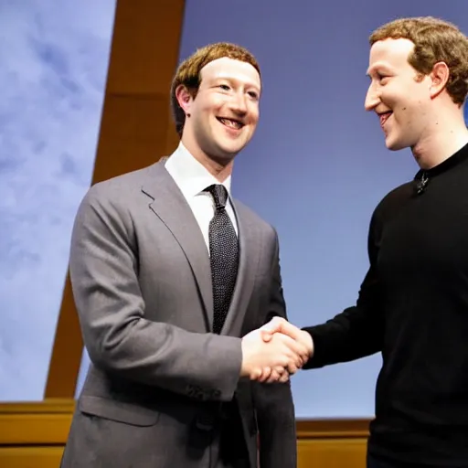 Prompt: mark zuckerberg shaking hands with the most evil man in the universe - w 1 0 8 8