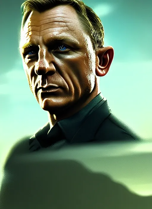 Image similar to portrait, Daniel Craig , dramatic lighting, cinematic, establishing shot, extremely high detail, foto realistic, cinematic lighting, post processed, concept art, artstation, style by eddie mendoza, raphael lacoste, alex ross