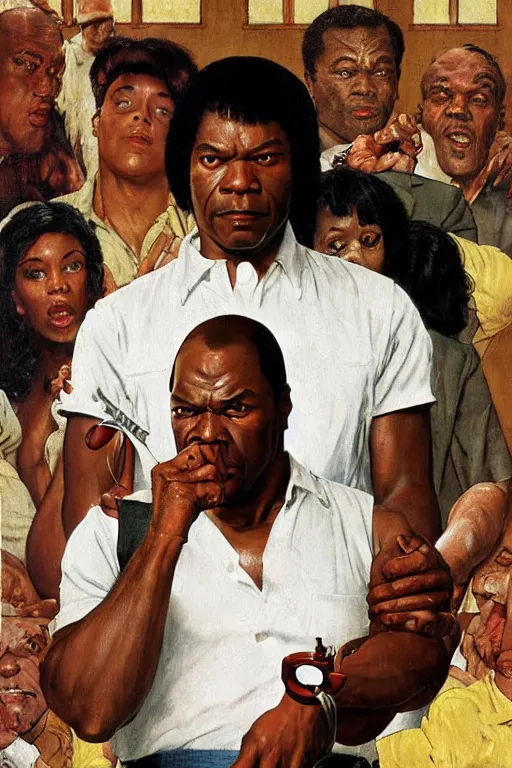 Image similar to Marcellus Wallace from Pulp Fiction painted by Norman Rockwell