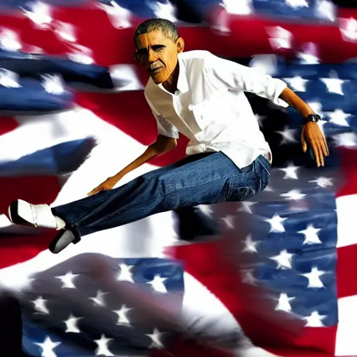 4000 upvotes meme depicting obama doing a kickflip