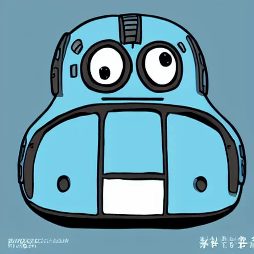 Image similar to Cute robot beetle, blue, cartoon by Studio Ghibli