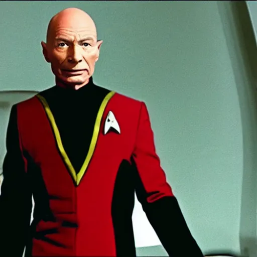 Image similar to a still of 2 1 savage as captain picard in star trek the next generation, 8 k