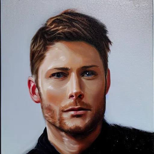 Prompt: jensen ackles, classic portrait, oil painting